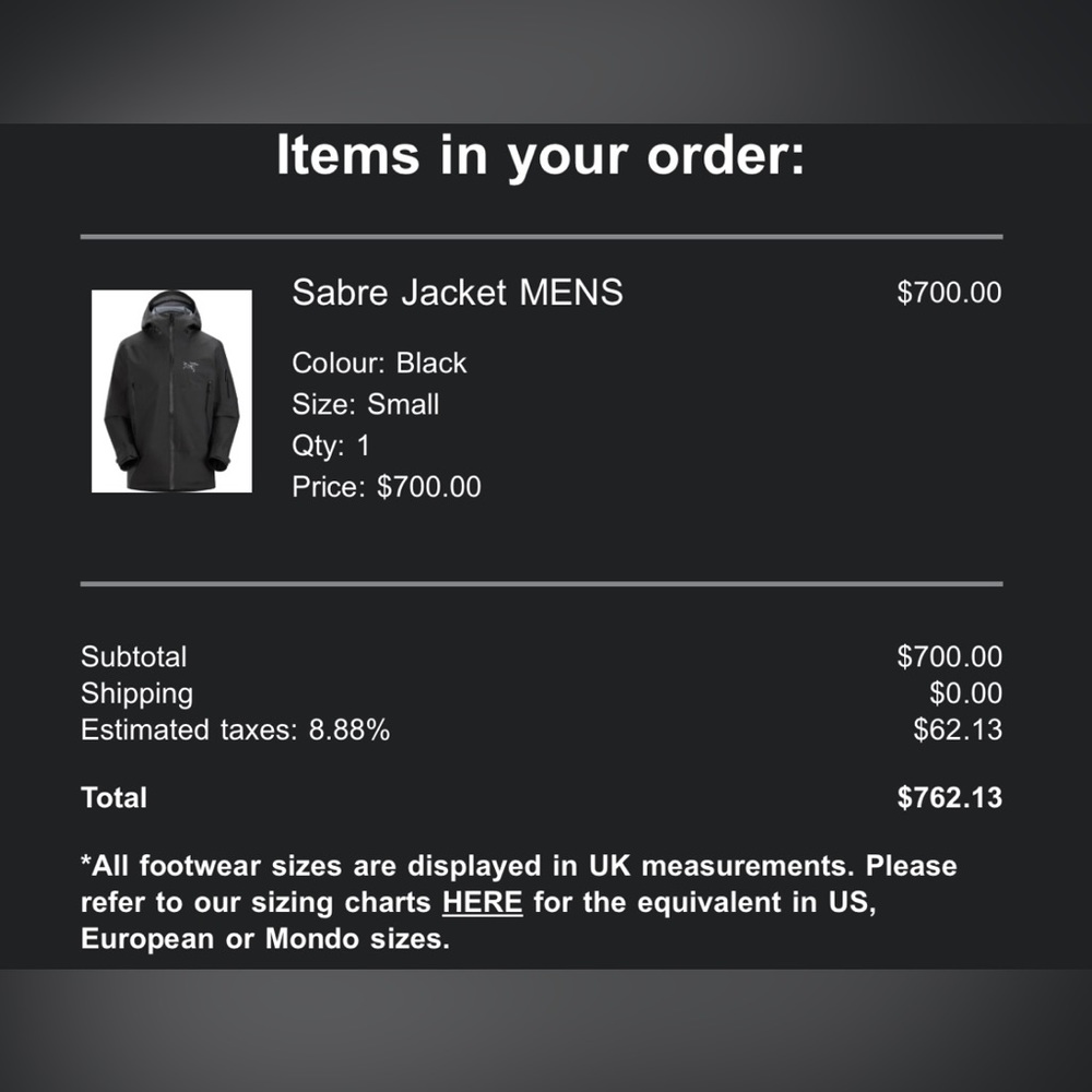 arcteryx Sabre Jacket MENS